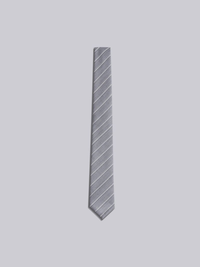 Classic Necktie In Shadow Repp Stripe 2Ply Mohair