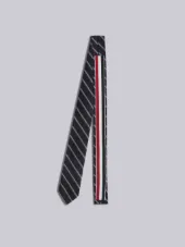 Classic Necktie In Shadow Repp Stripe 2Ply Mohair