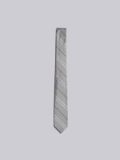 Classic Necktie In Variegated Stripe Cotton Silk Tie Jacquard