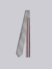 Classic Necktie In Variegated Stripe Cotton Silk Tie Jacquard