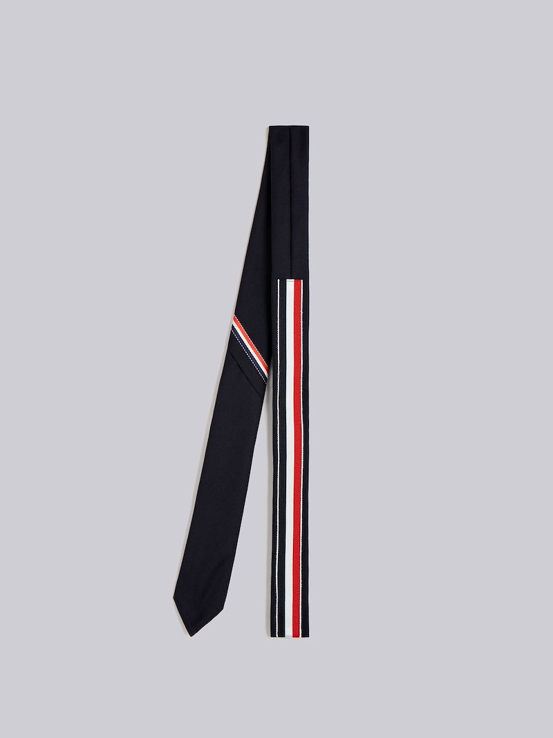 Classic Necktie With Seamed In Red, White And Blue Selvedge In Super 120's Twill