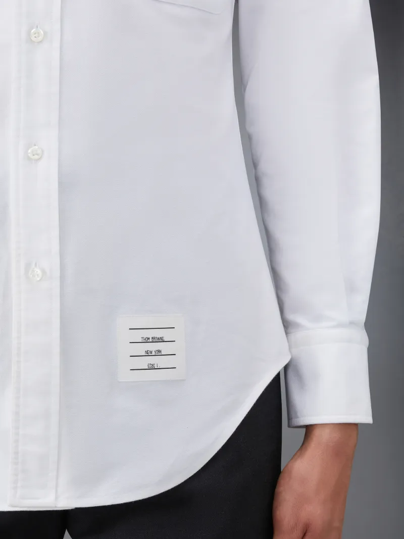 Men's Casual Button Down Shirt in Classic White Cotton Twill Medium