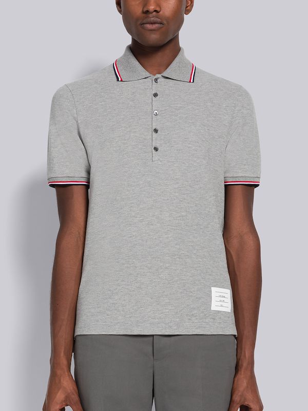 Classic Pique Stripe Short Sleeve Polo