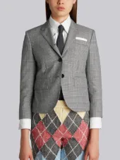 Classic Single Breasted Sport Coat In School Uniform Prince Of Wales Wool Twill