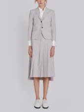 Classic Single Breasted Sport Coat With Half Lining In Seersucker