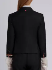 Classic Single Breasted Sport Coat With Wristwatch Applique & Combo Lapel In Super 120’s Twill