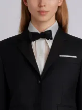 Classic Single Breasted Sport Coat With Wristwatch Applique & Combo Lapel In Super 120’s Twill