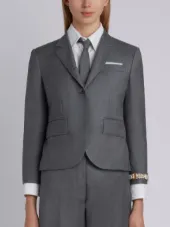 Classic Single Breasted Sport Coat With Wristwatch Applique In Super 120’s Twill