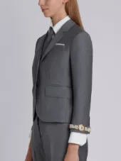 Classic Single Breasted Sport Coat With Wristwatch Applique In Super 120’s Twill