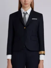 Classic Single Breasted Sport Coat With Wristwatch Applique In Super 120’s Twill