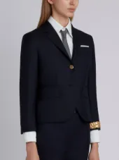 Classic Single Breasted Sport Coat With Wristwatch Applique In Super 120’s Twill
