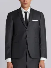 Classic Suit In Dark Grey Wool Twill