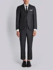 Classic Suit In Dark Grey Wool Twill
