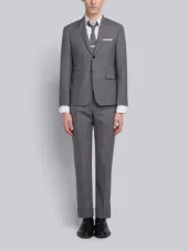 Classic Suit With Tie In Gingham Prince Of Wales Cool Wool