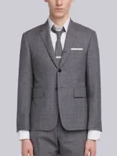 Classic Suit With Tie In Gingham Prince Of Wales Cool Wool