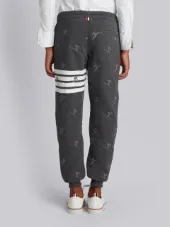 Classic Sweatpants In Quilted Loopback Cotton With Skier Embroidery
