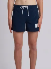Classic Swim Trunk With Red, White And Blue Grosgrain Side Seam In Navy Brushed Finish Swim Tech