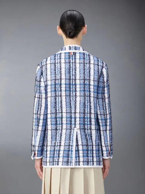 Windowpane Check Chiffon Tweed Fray Slim Fit Sport Coat