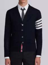 Classic V-neck Cardigan In Fine Merino Wool