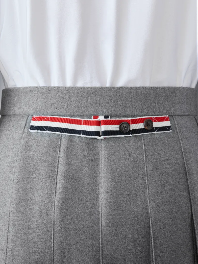 Classic Wool Flannel Backstrap Pleated Skirt | Thom Browne