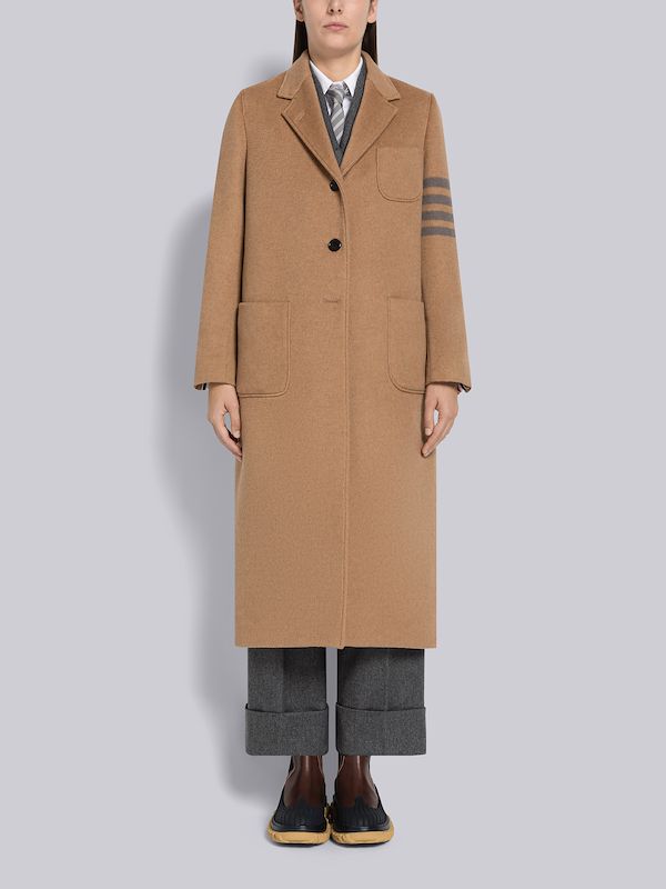 Coat Weight Camel Hair 4-Bar Sack Overcoat