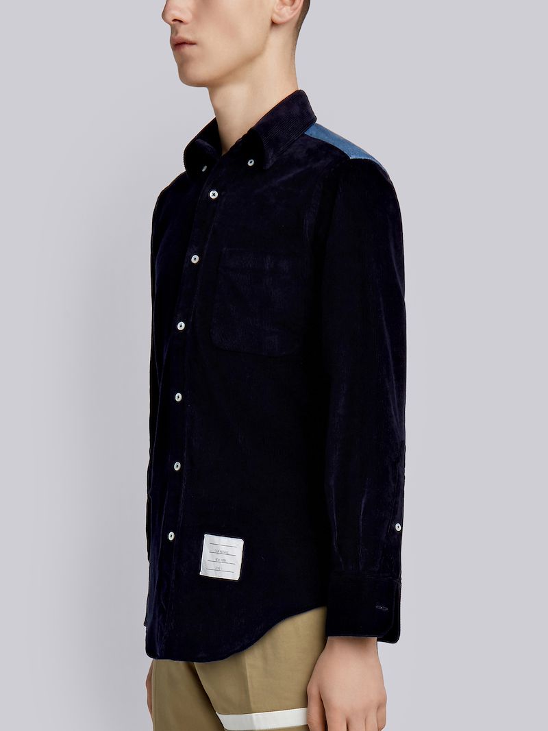 Contrast Back Yoke Corduroy Shirt Thom Browne Official