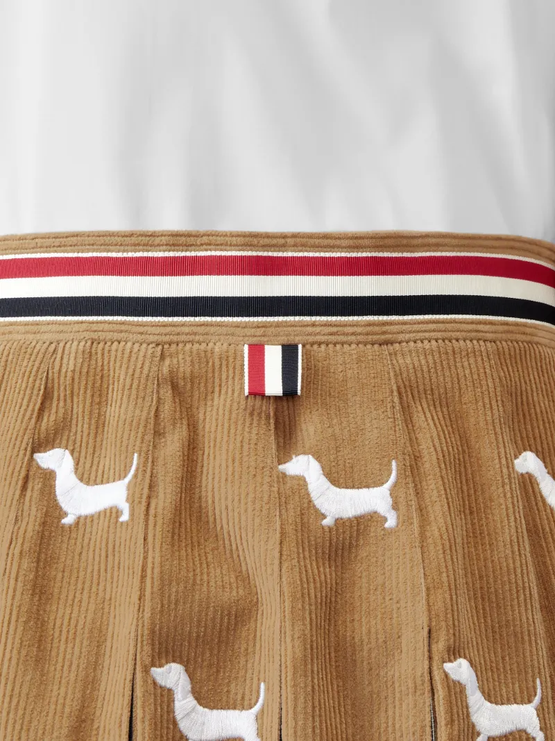 CORDUROY MINI PLEATED HECTOR SKIRT | Thom Browne