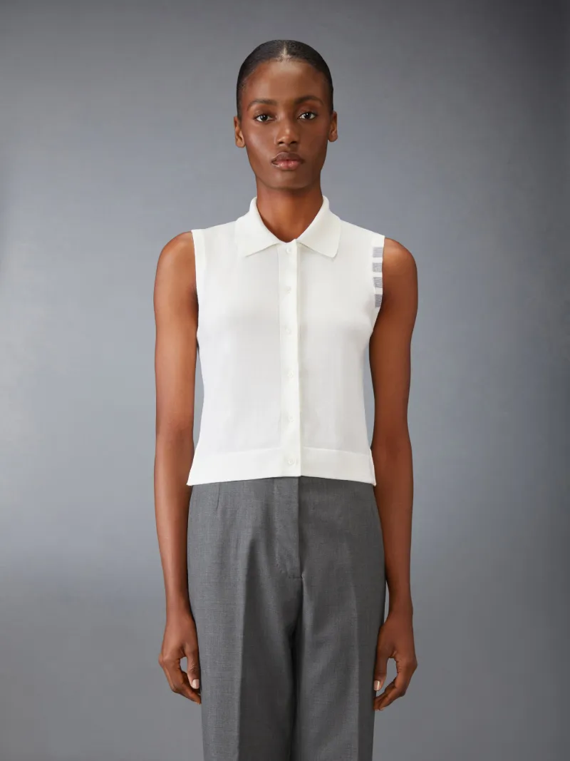 COTTON 4-BAR CROPPED SHIRT