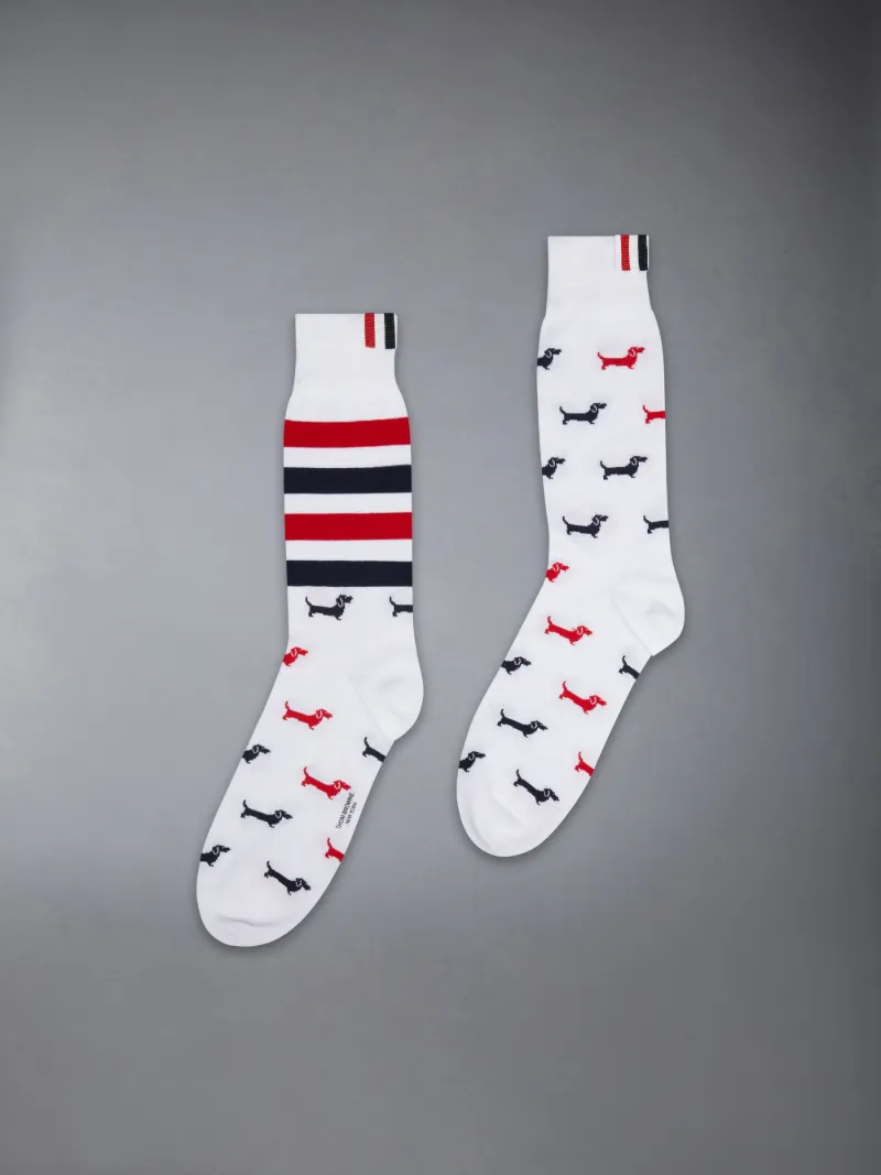 Cotton 4-Bar Hector Mid Calf Socks