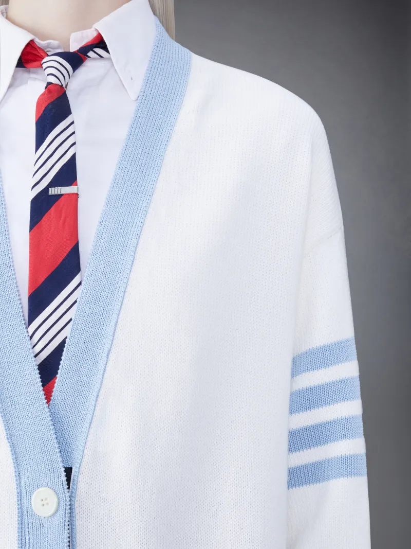 THOM BROWNE - Men Textured Cotton V Neck Cardigan – Atelier