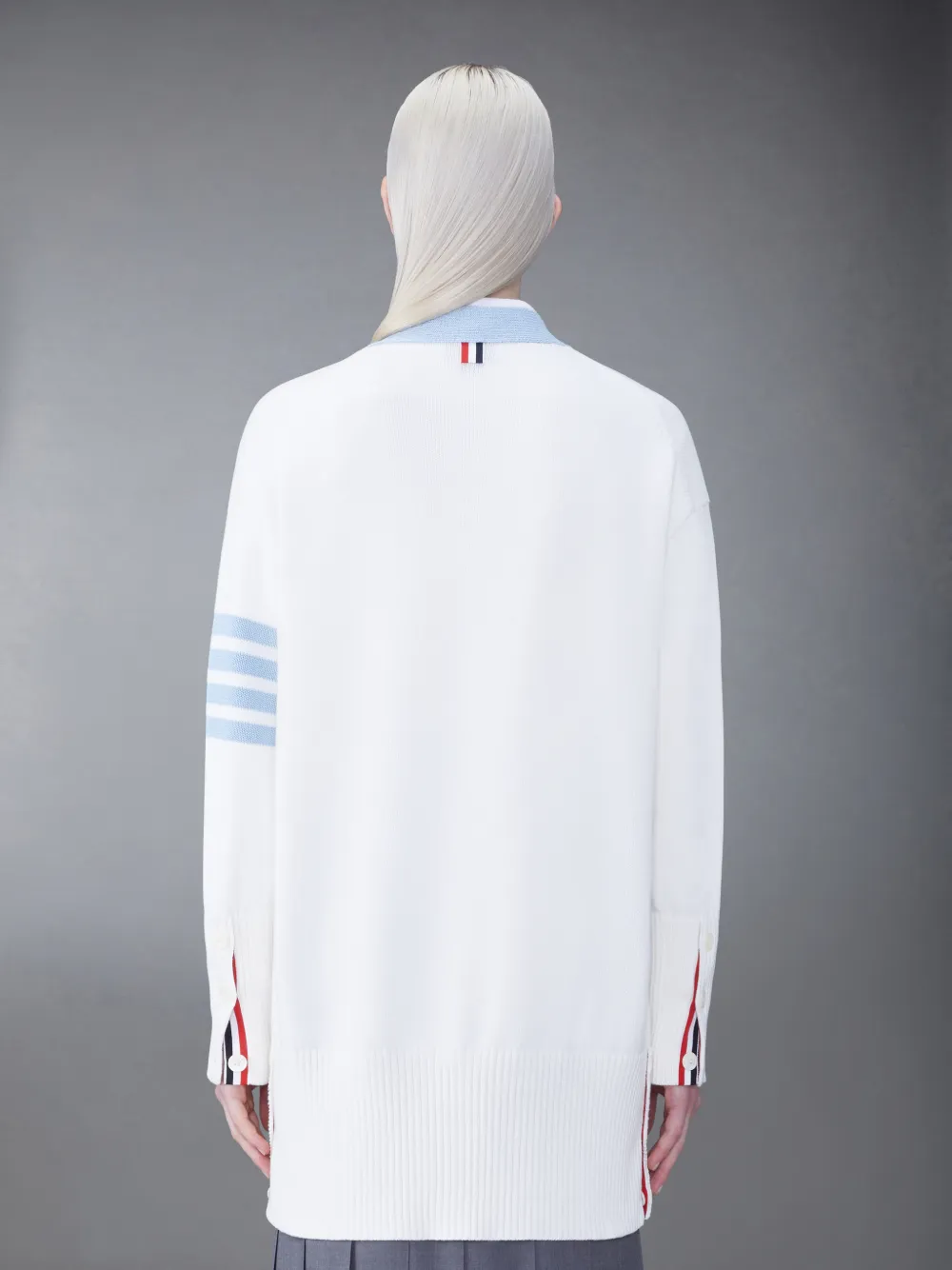 Wool 4 Bar V Neck Cardigan | Thom Browne