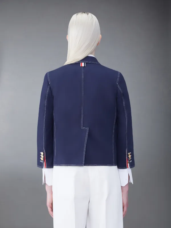 Cotton Canvas Cropped Patch Pocket Sack Jacket | Thom Browne