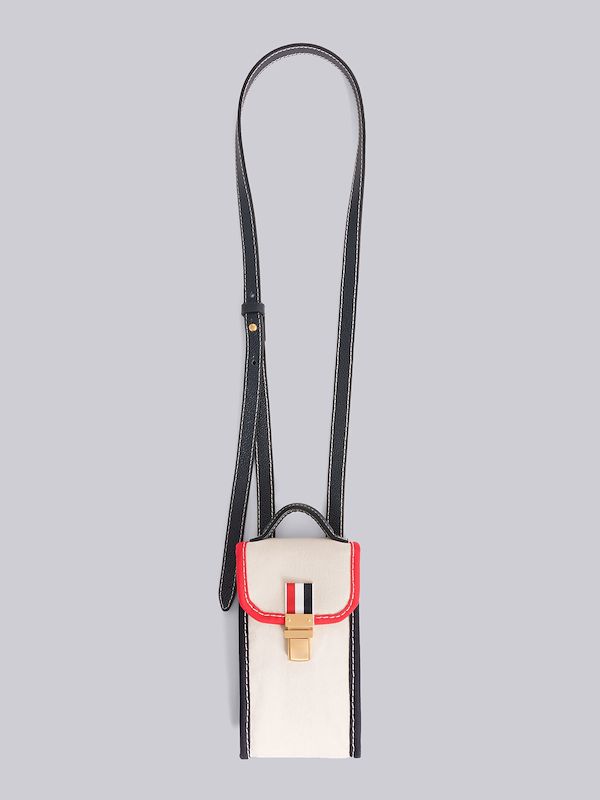 COTTON CANVAS CROSSBODY PHONE HOLDER