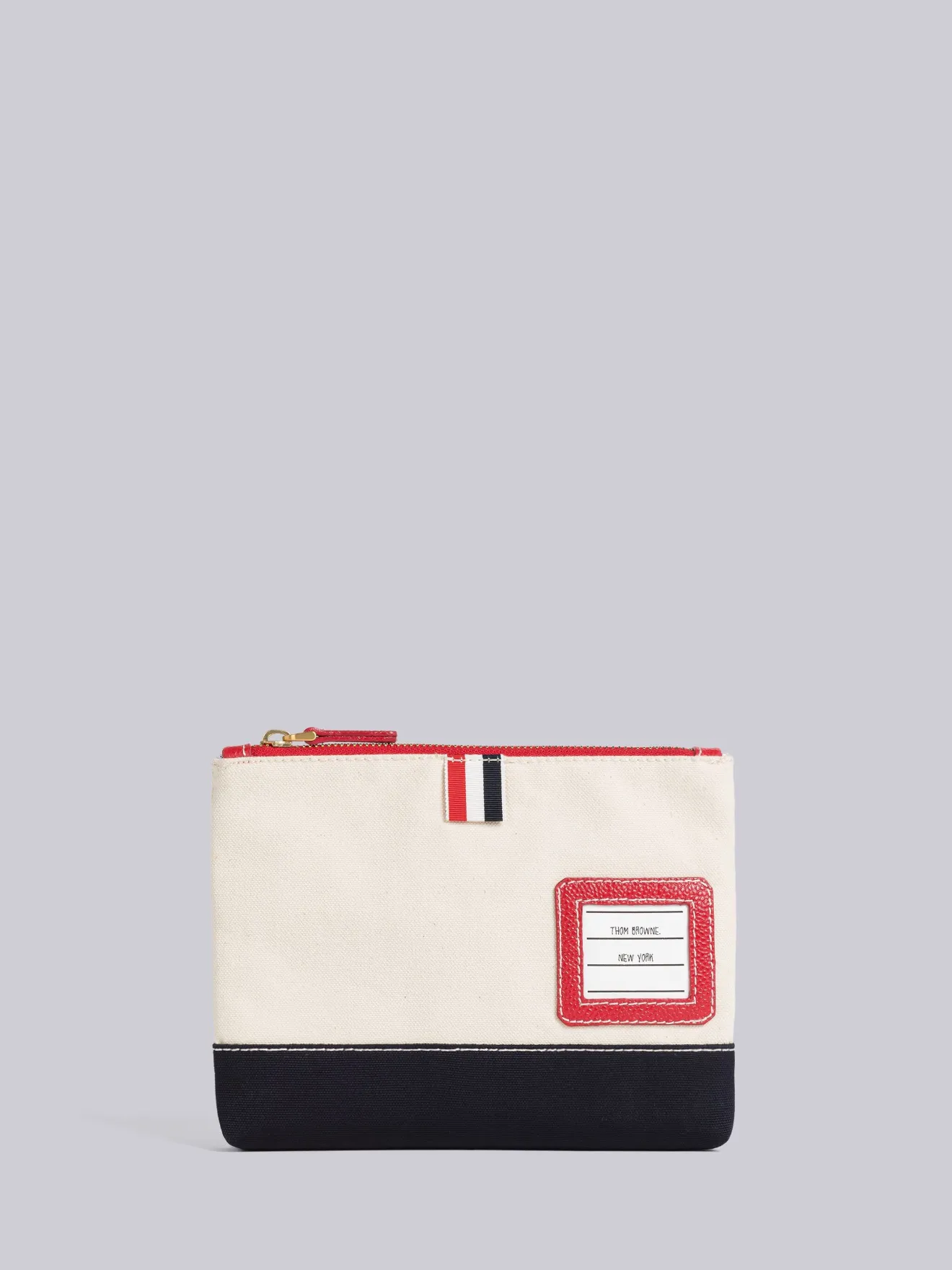 COTTON CANVAS ZIP POUCH Thom Browne