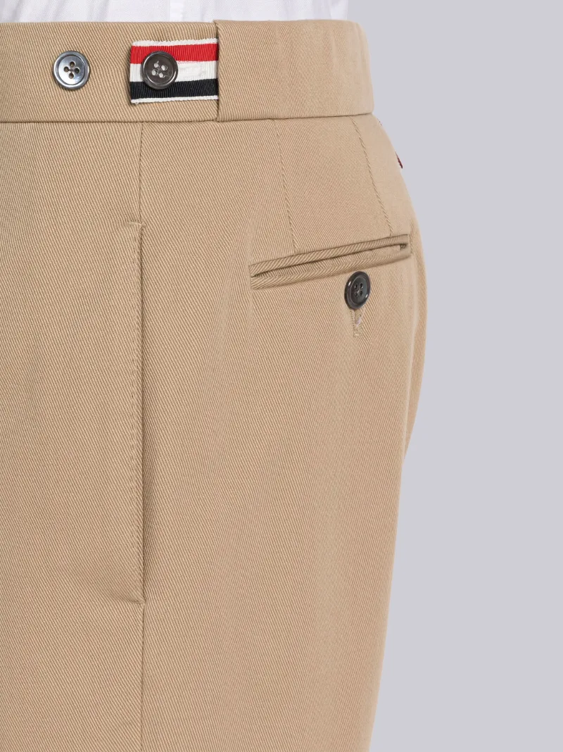 Cotton Gabardine Low Rise Slim Trouser