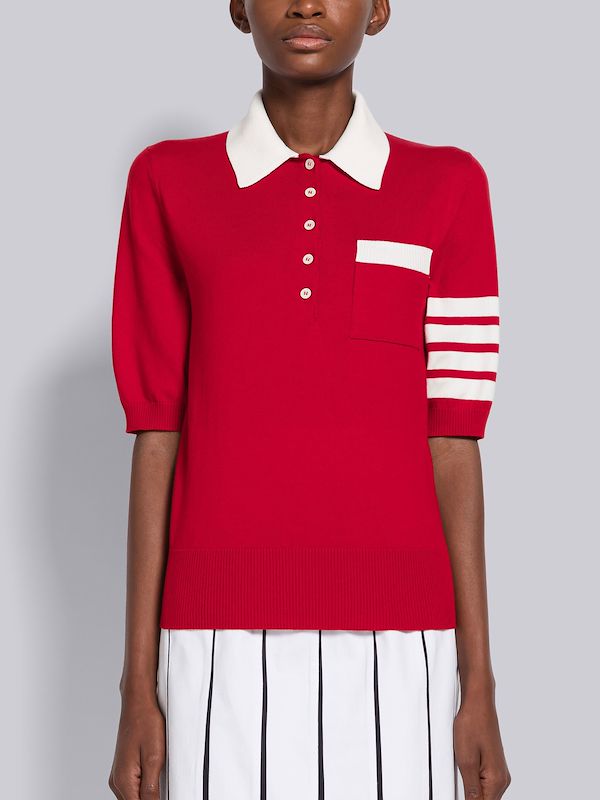 Cotton Hector Pointelle 4-Bar Polo