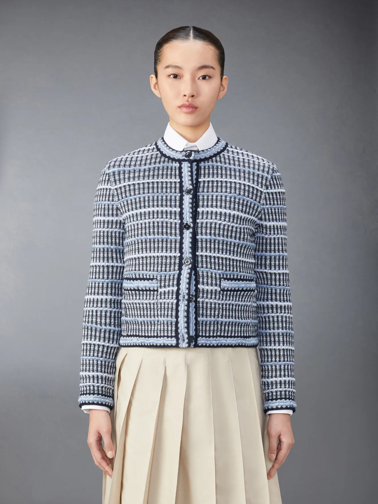 Buy Tweeds Pointelle Pleated Cardigan