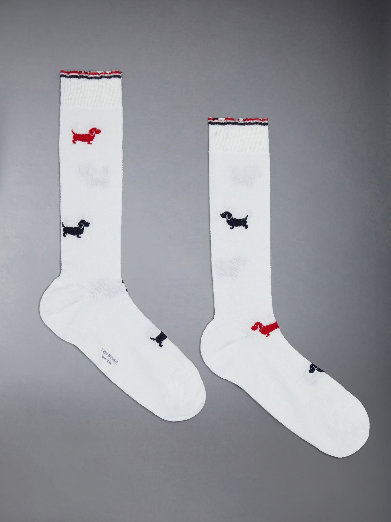 Cotton Mid Calf Scalloped Hector Socks Thom Browne 7257