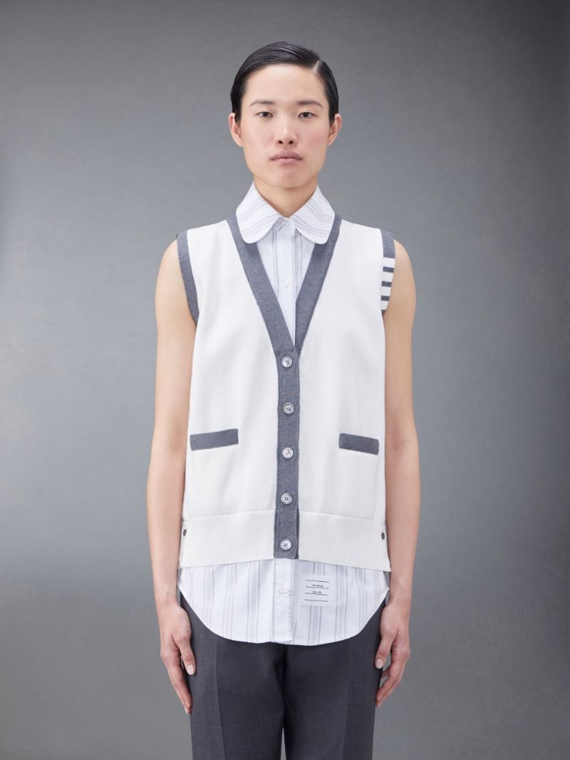 Clearance Sleeveless Silk Shirt With Exaggerated Collar L