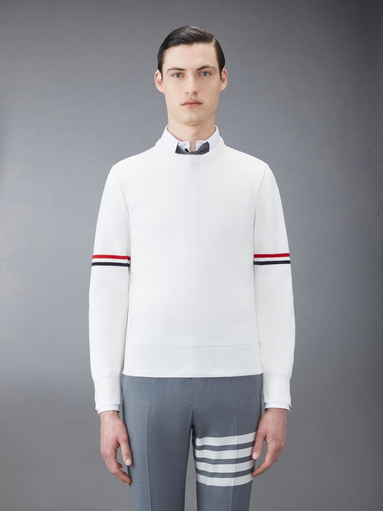 Cotton Milano Stripe Pullover | Thom Browne