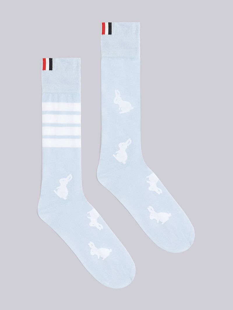 Cotton Rabbit Half Drop 4-Bar Mid Calf Socks