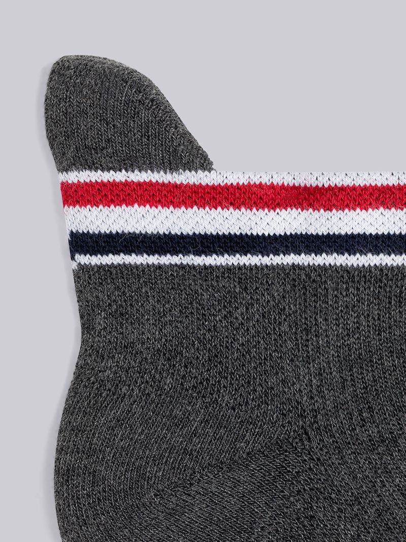 COTTON STRIPE ATHLETIC PADDED NO SHOW SOCKS
