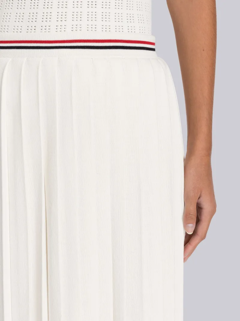 Cotton Stripe Pleated Skirt