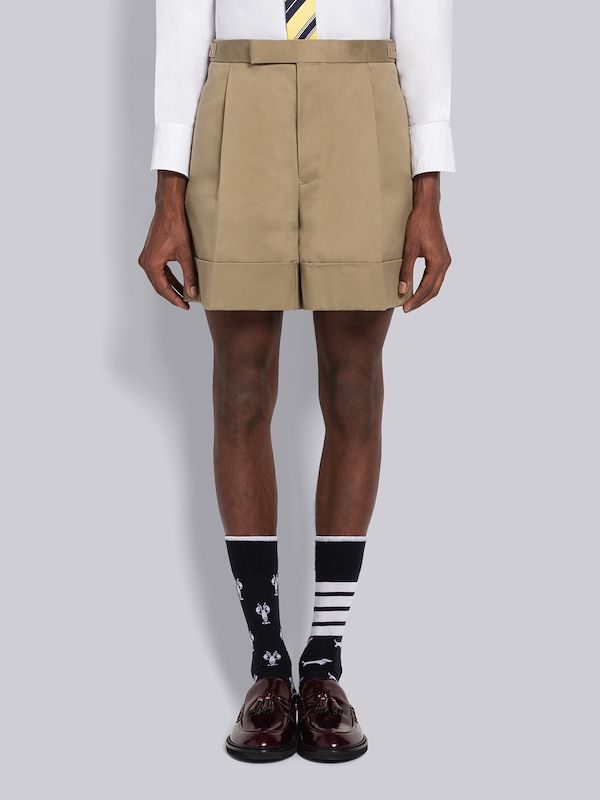 Cotton Twill Single Pleat Short