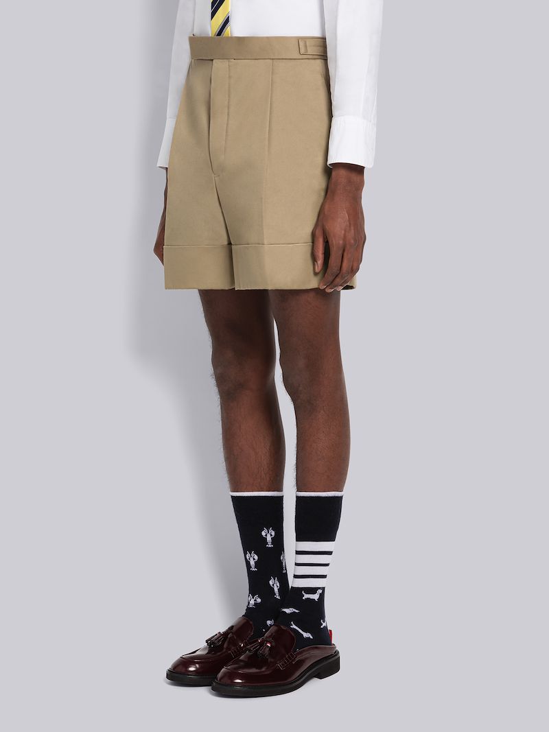 Cotton Twill Single Pleat Short