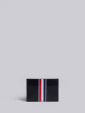 Credit Card Holder With Red, White Blue Printed Stripe In Calf Leather