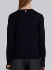 Crewneck Pull Over In Fine Merino Wool With Trompe L’oeil Jewelry Applique