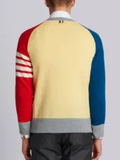 Crewneck Pullover With 4-Bar Stripe In Funmix Cashmere