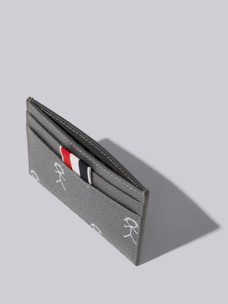 Dark Grey 3d Mrs. Thom Icon Print Pebble Grain Leather | Thom Browne