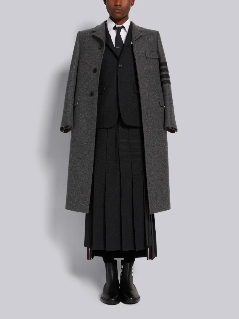 Dark Grey Cashmere 4-Bar Classic Crew Neck Cardigan Dark Grey Cashmere 4-Bar Classic Crew Neck Cardigan